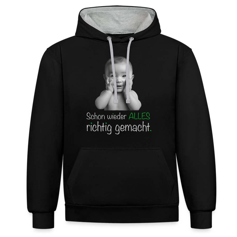 Alles richtig gemacht - Premium Hoodie 😉 - Schwarz/Grau meliert