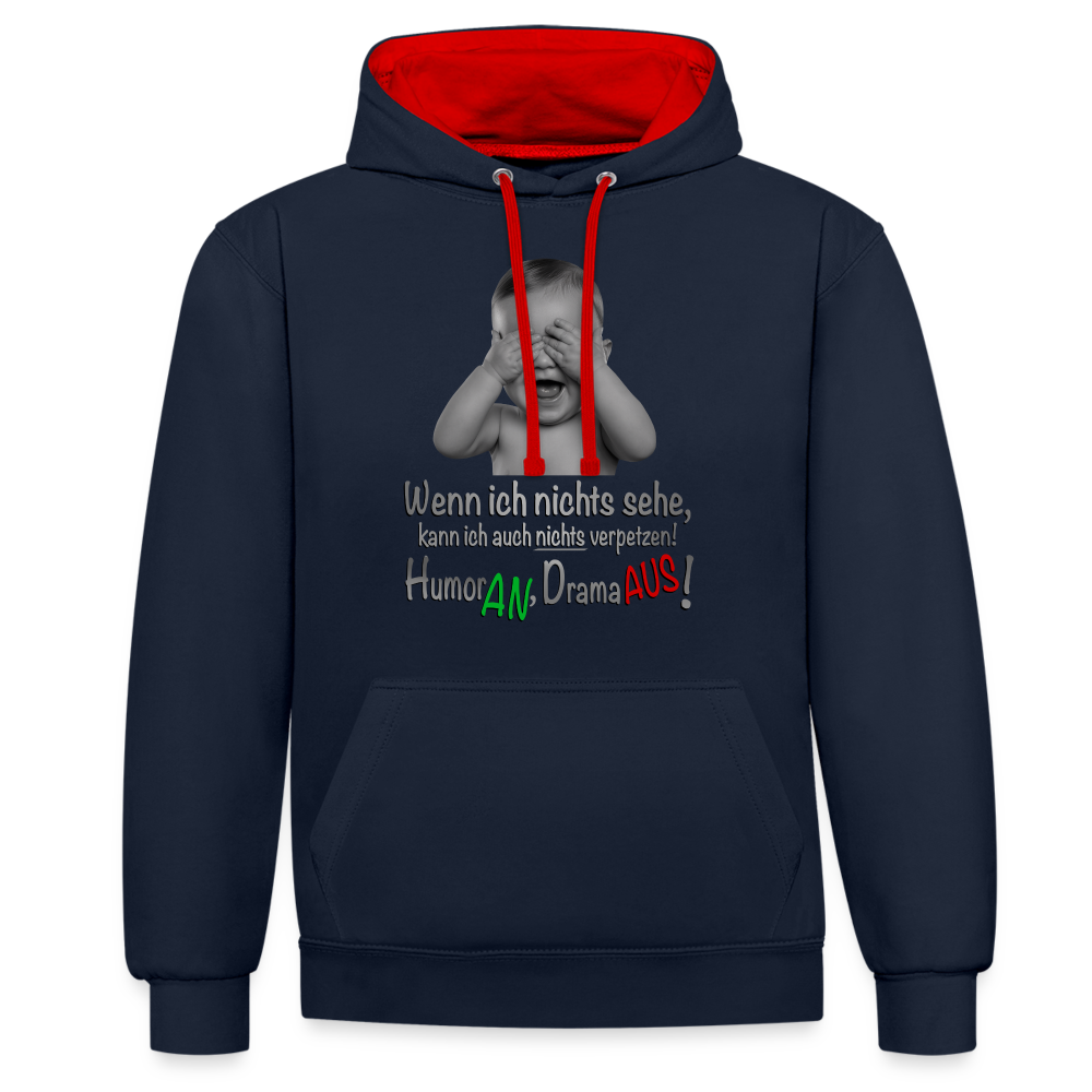 Humor AN, Drama AUS - Hoodie - Navy/Rot