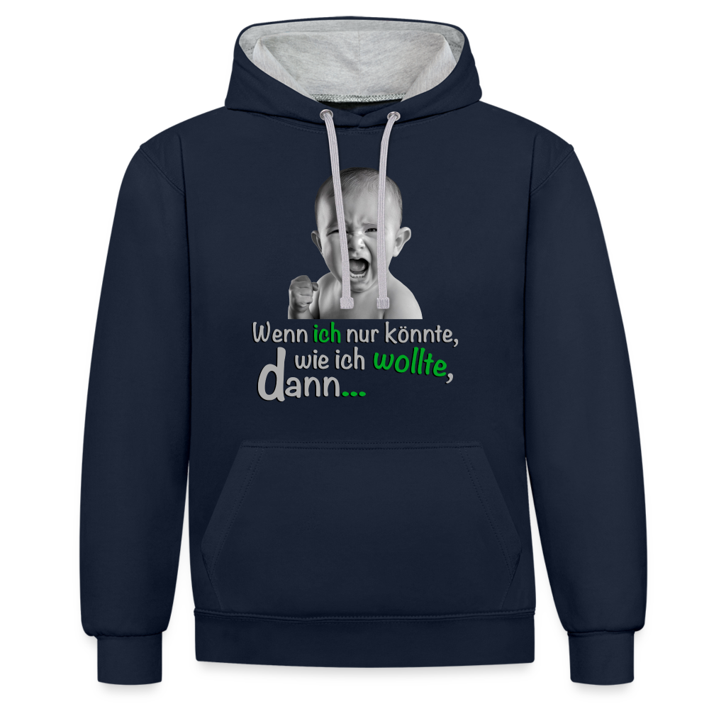 Wenn ich nur könnte - Hoodie - Navy/Grau meliert