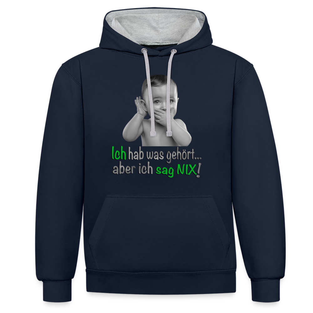 Ich sag NIX - Hoodie - Navy/Grau meliert