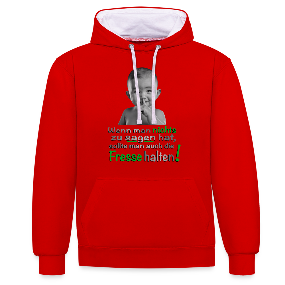 Hoodie mit provokantem Design - Rot/Weiß