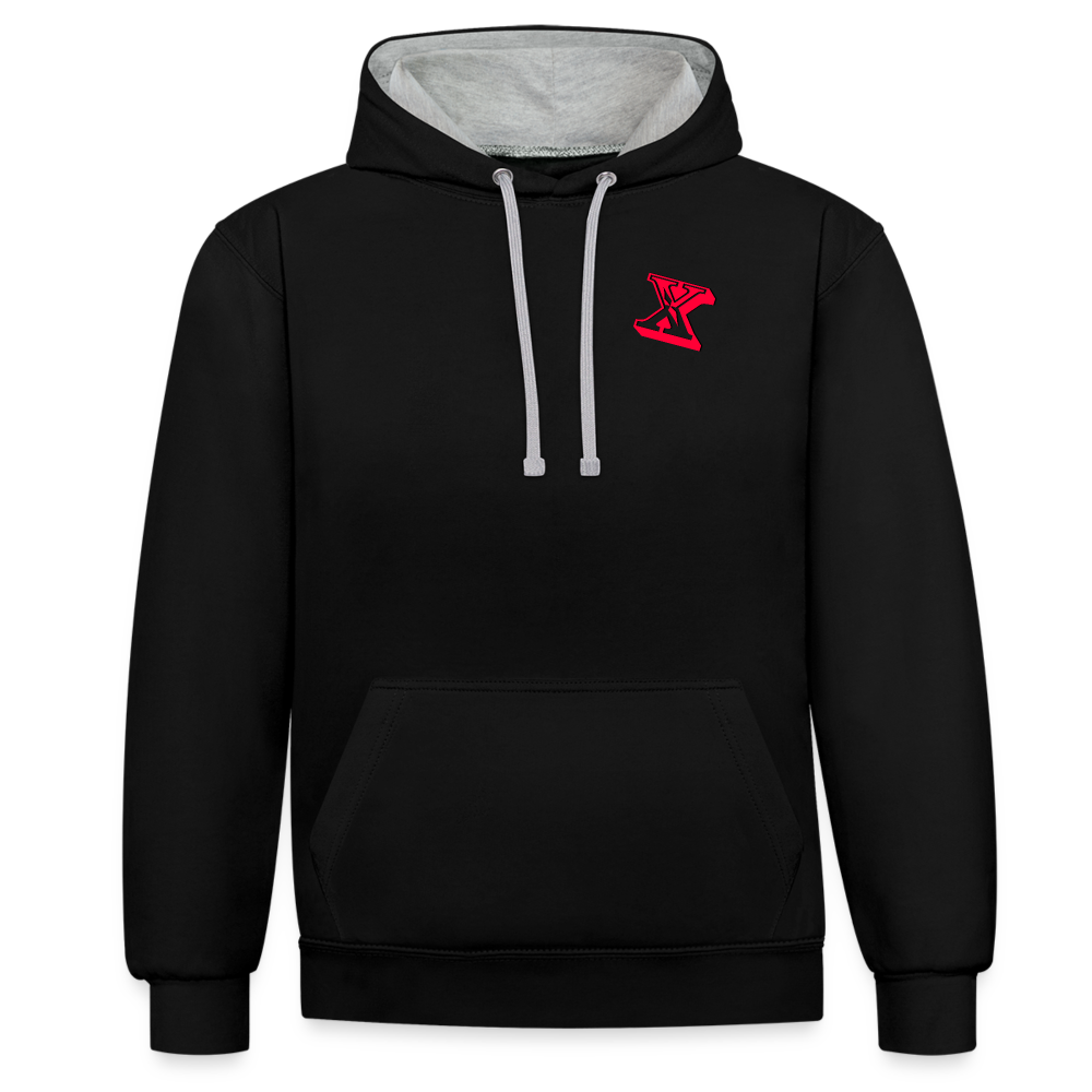 Cooler Freizeit Hoodie - Schwarz/Grau meliert
