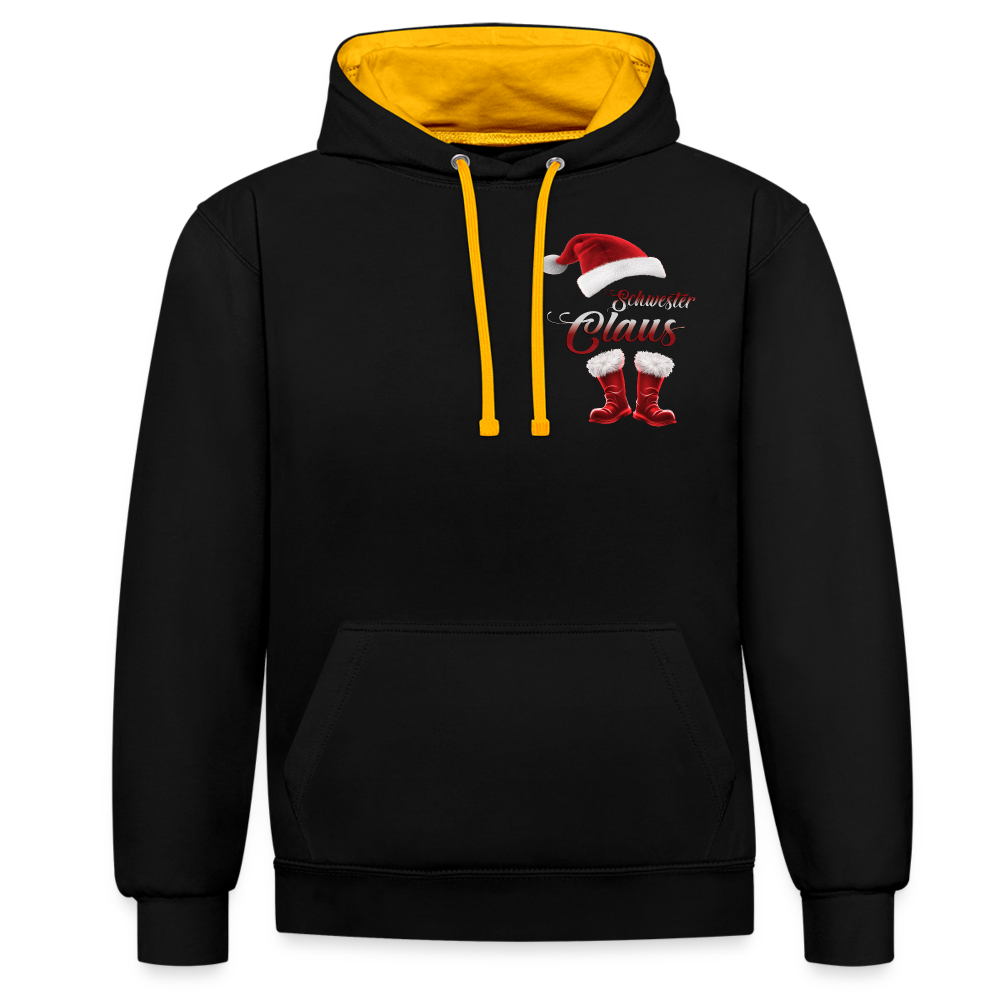 Schwester Claus 2 Color Hoodie - Schwarz/Gold