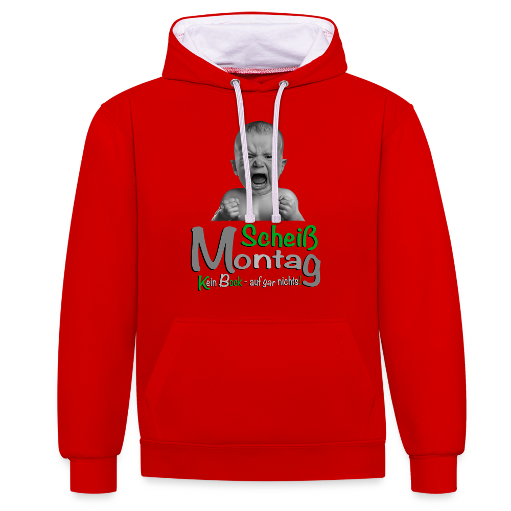 Montag ist ätzend Hoodie - Rot/Weiß