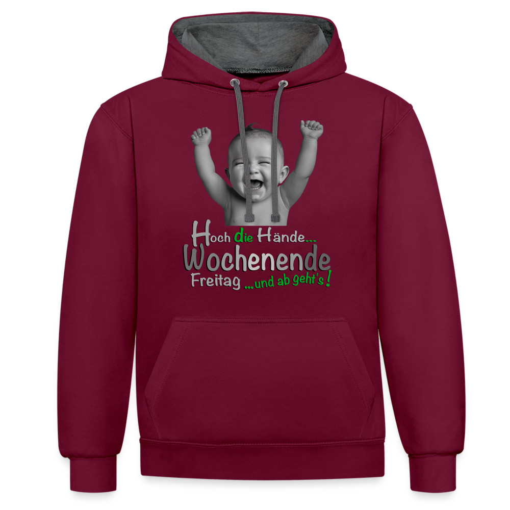 Hoch die Hände Wochenende Hoodie - Weinrot/Anthrazit