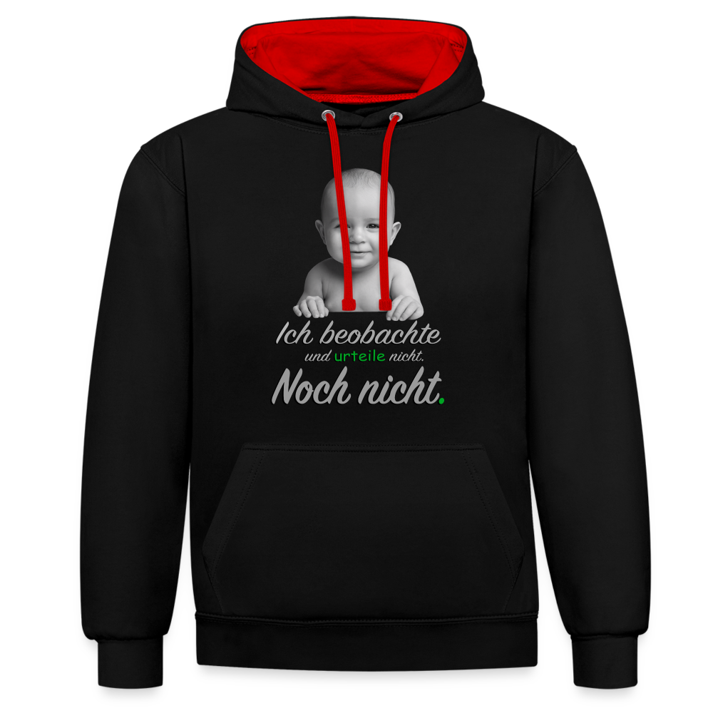 Ich beobachte nicht - Premium Hoodie đ - Schwarz/Rot