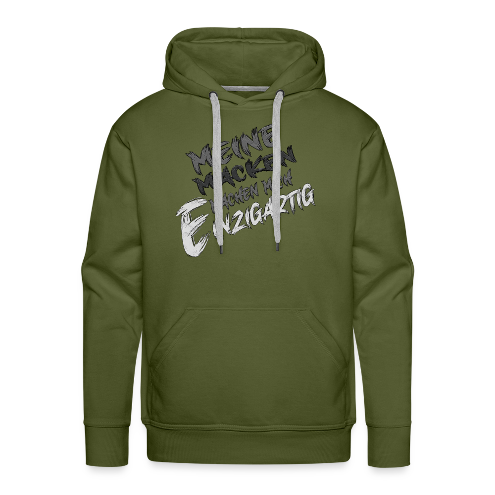 Einzigartige Macken Premium Hoodie - Olivgrün