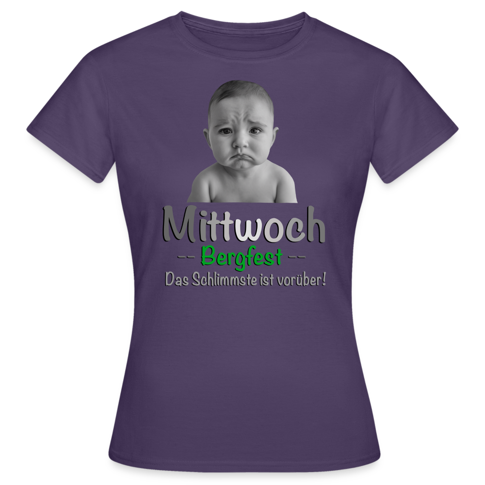 Mittwoch endlich Bergfest T-Shirt - Dunkellila