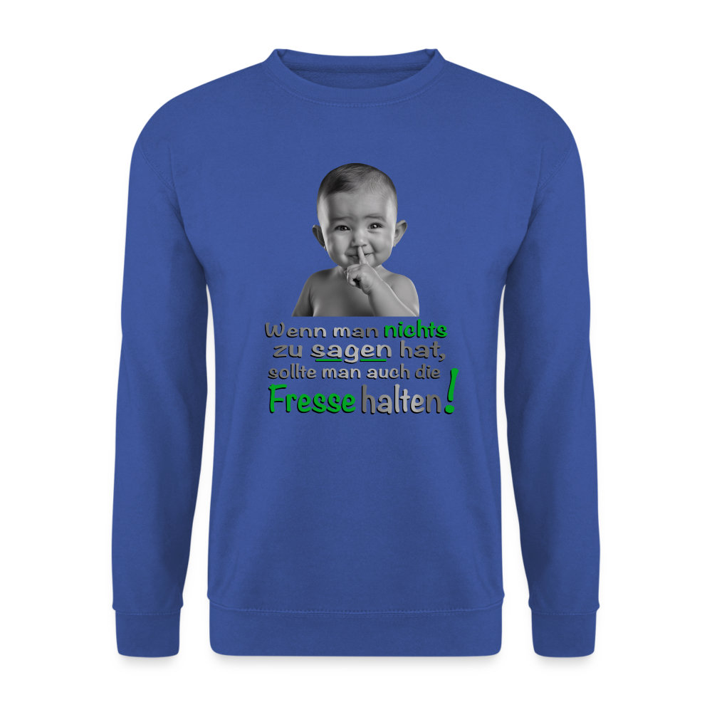 Frecher Pullover mit witzigem Motiv - Royalblau