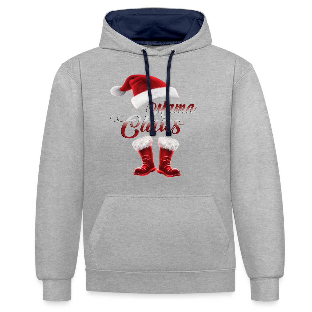 Mama Claus Hoodie - Grau meliert/Navy