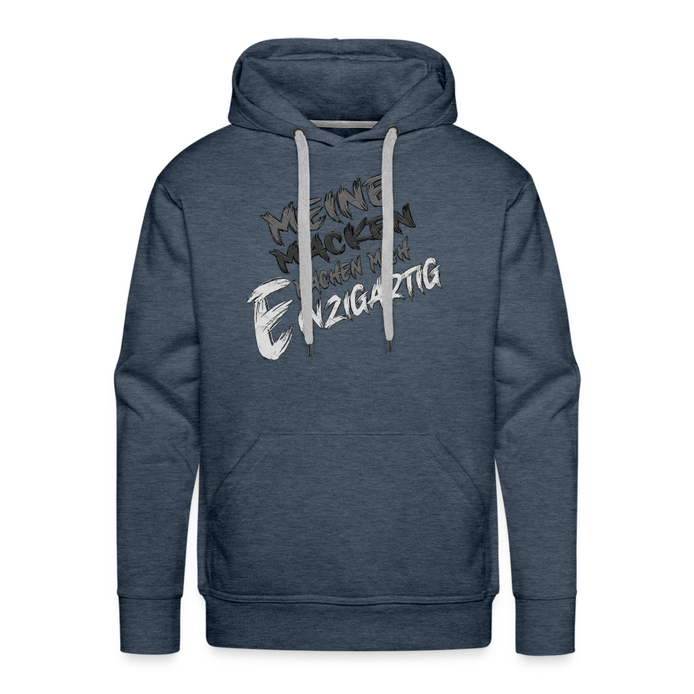 Einzigartige Macken Premium Hoodie - Jeansblau