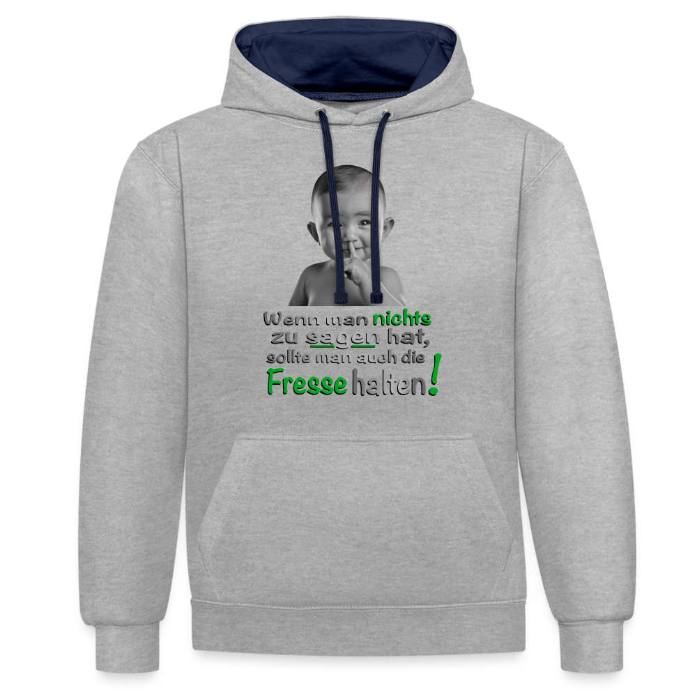 Hoodie mit provokantem Design - Grau meliert/Navy