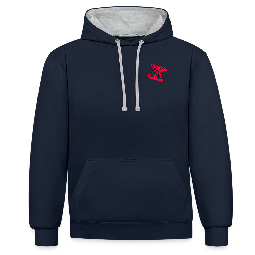 Cooler Freizeit Hoodie - Navy/Grau meliert