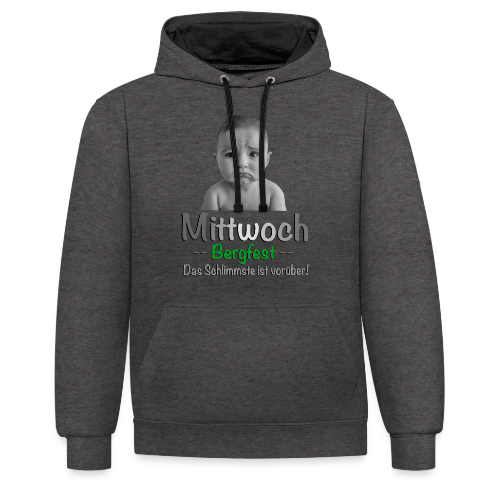 Mittwoch, endlich Bergfest - Hoodie - Anthrazit/Schwarz