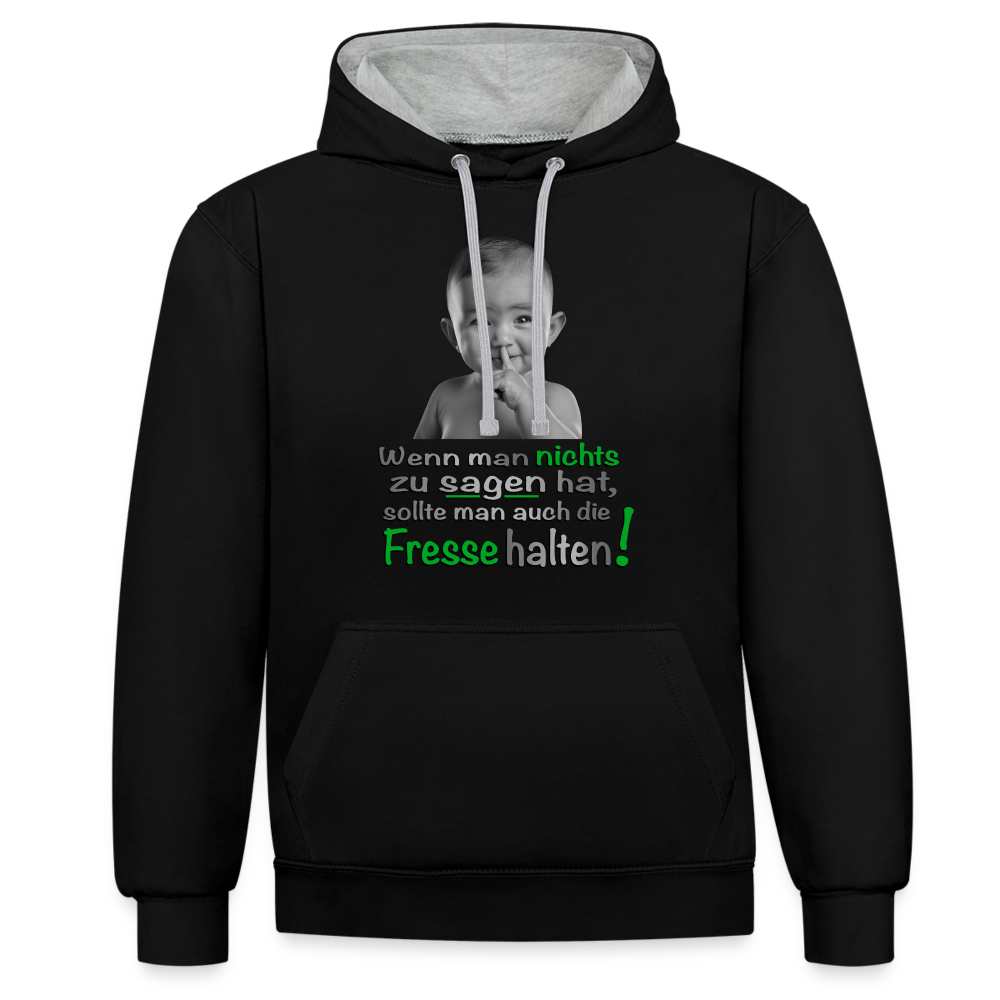 Hoodie mit provokantem Design - Schwarz/Grau meliert