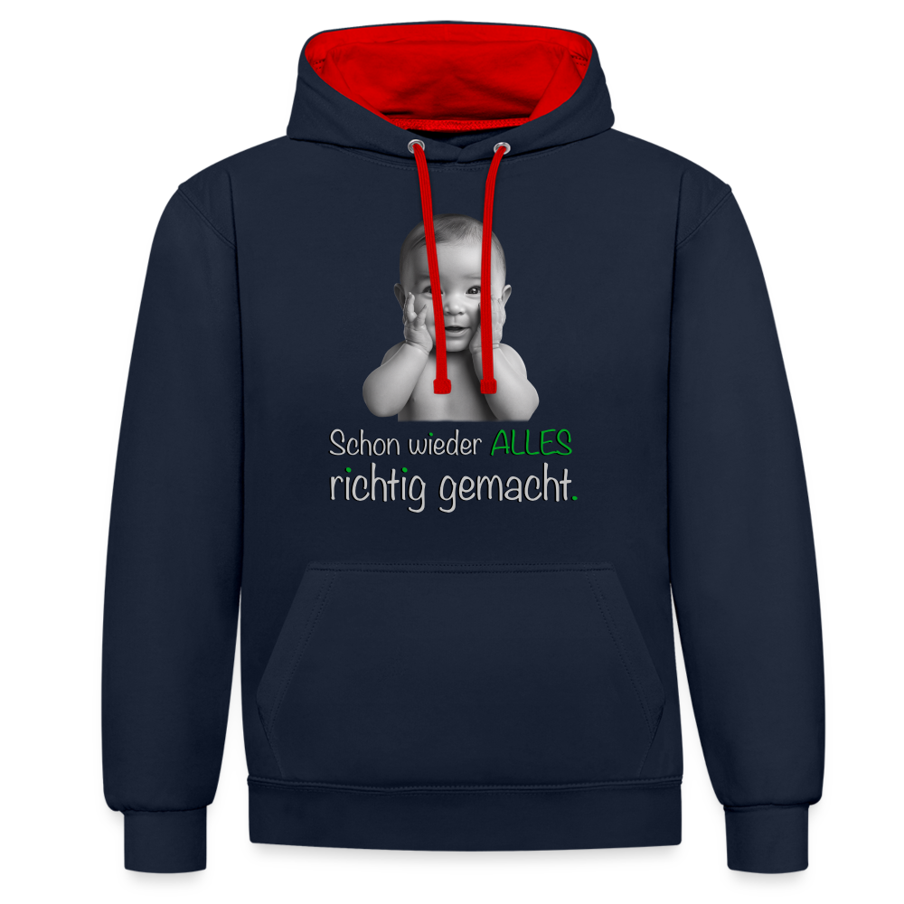 Alles richtig gemacht - Premium Hoodie 😉 - Navy/Rot