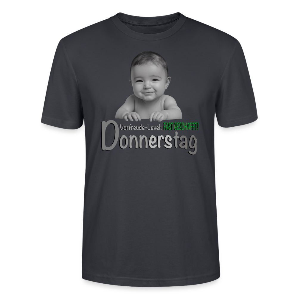 Donnerstag- Vorfreude-Level - T-Shirt - Dunkles Graublau