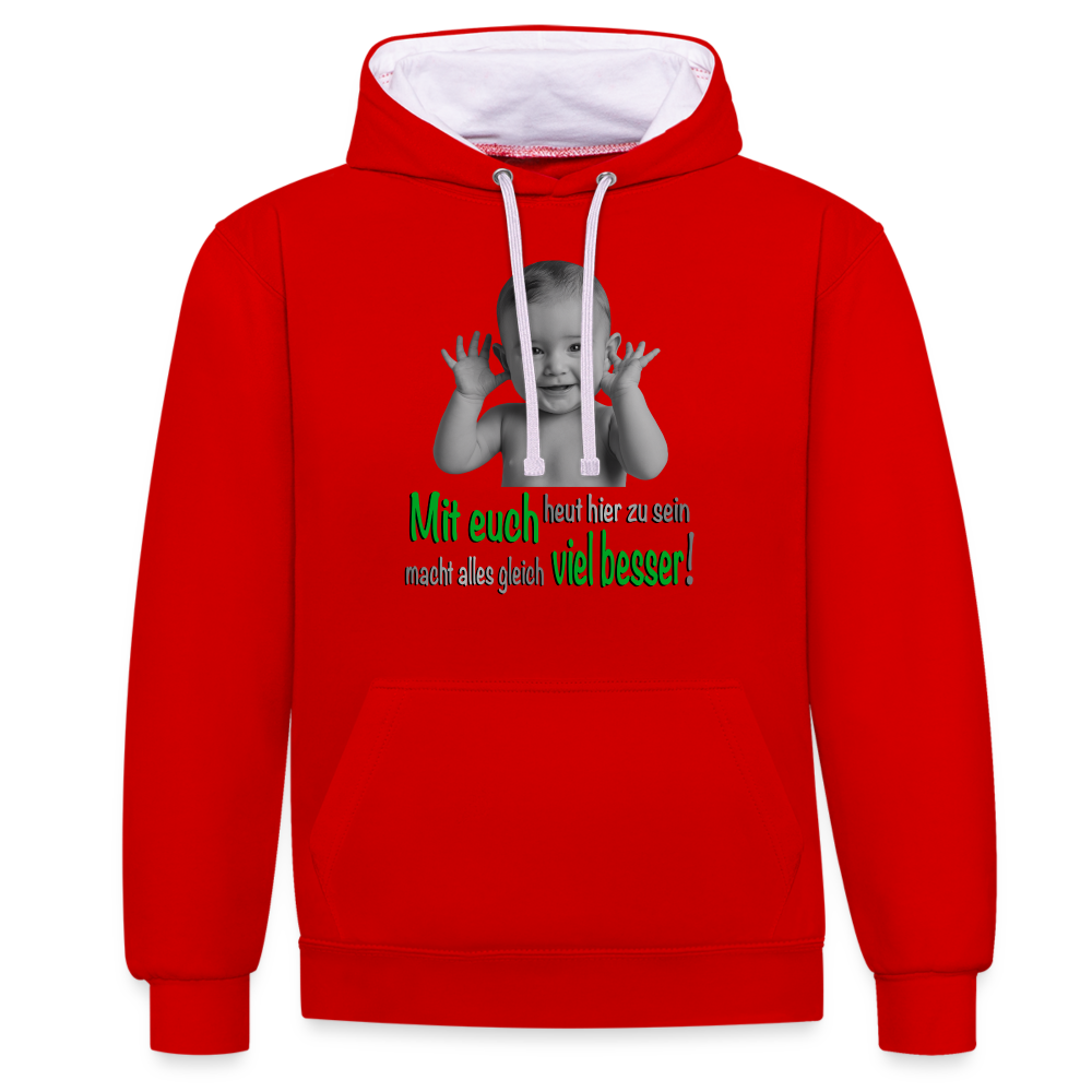 Mit euch viel besser 2 Color Hoodie - Rot/Weiß
