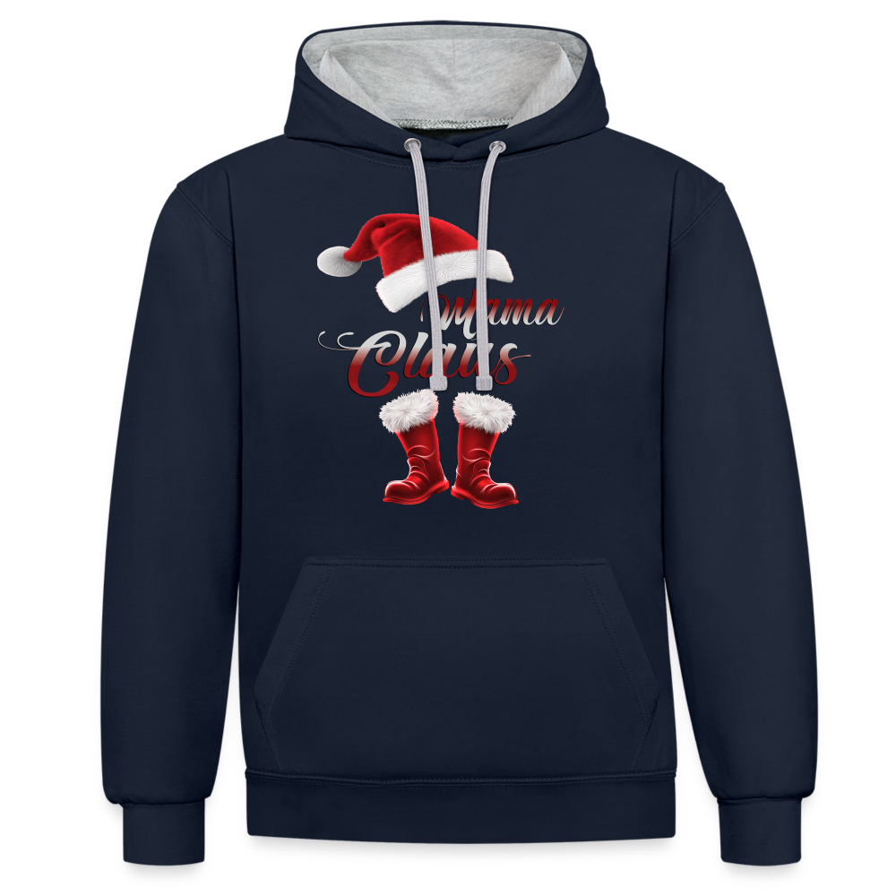 Mama Claus Hoodie - Navy/Grau meliert