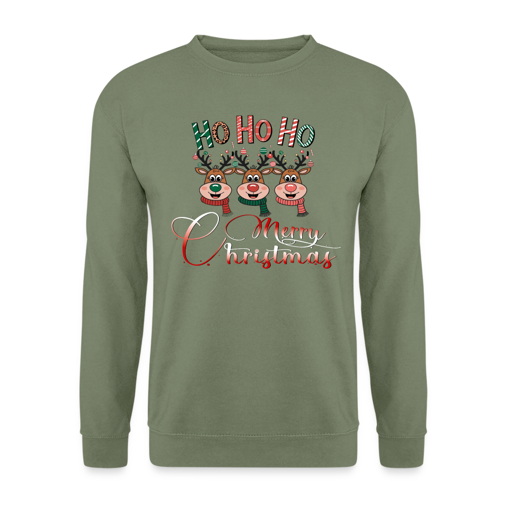 Merry Christmas Pullover - Armeegrün