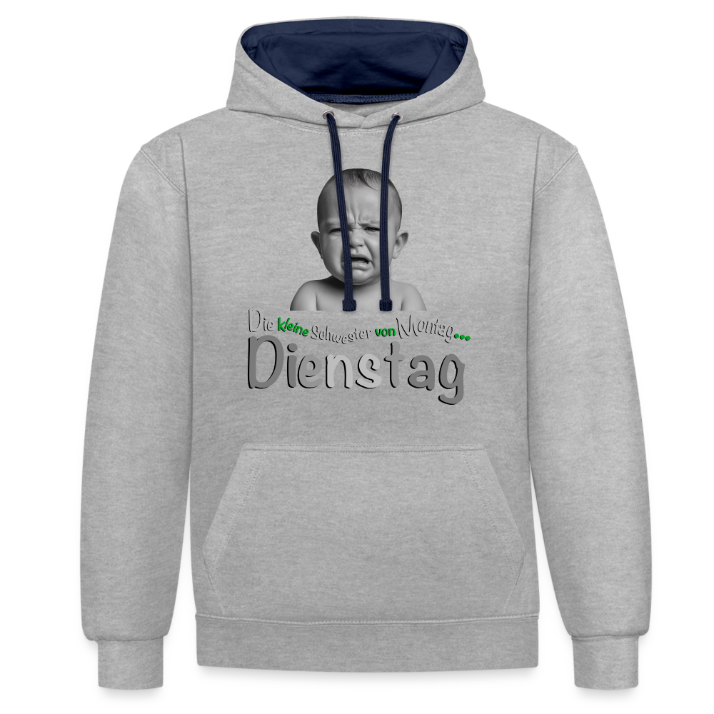 Das T-Shirt für Dienstags - Grau meliert/Navy