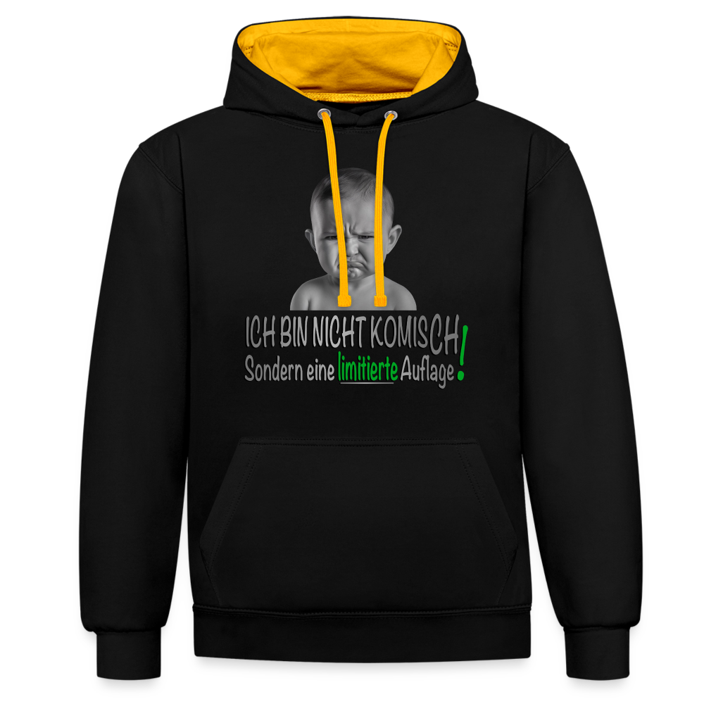 Ich bin nicht komisch 2 Color Hoodie - Schwarz/Gold
