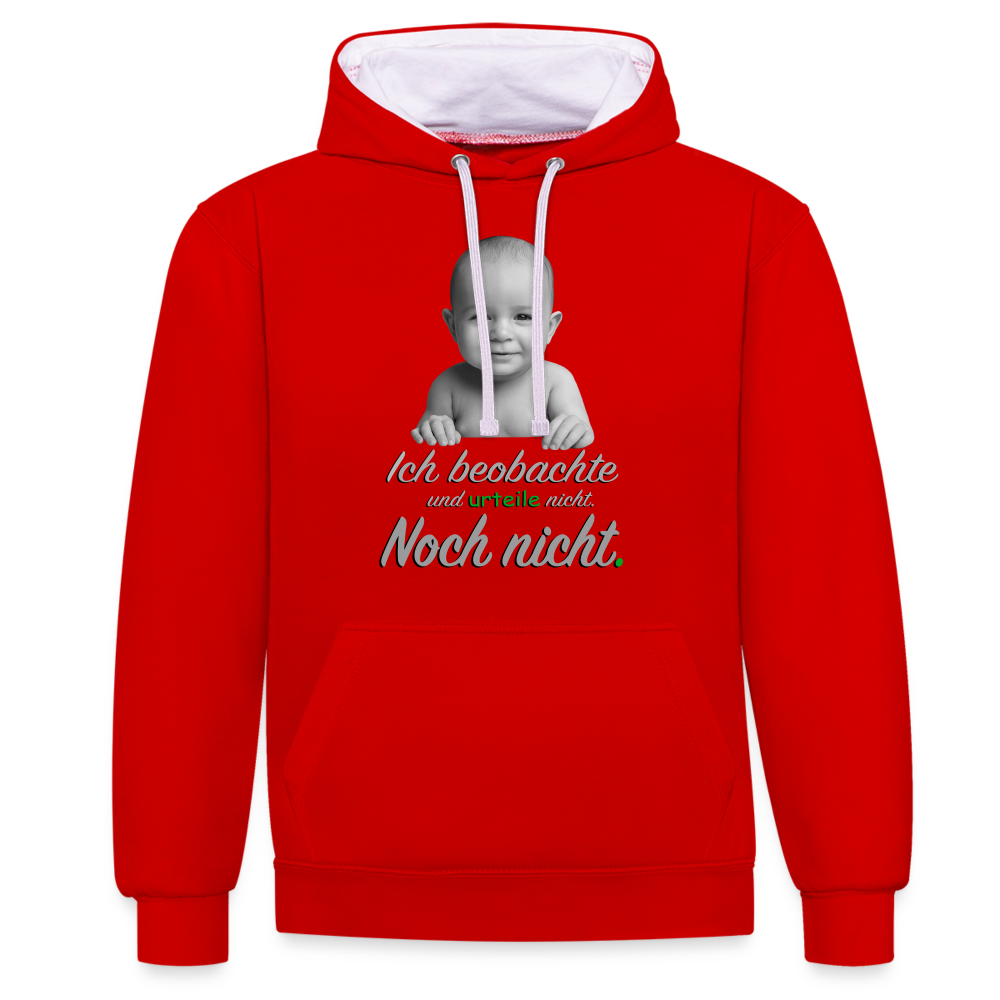 Ich beobachte nicht - Premium Hoodie đ - Rot/WeiĂ