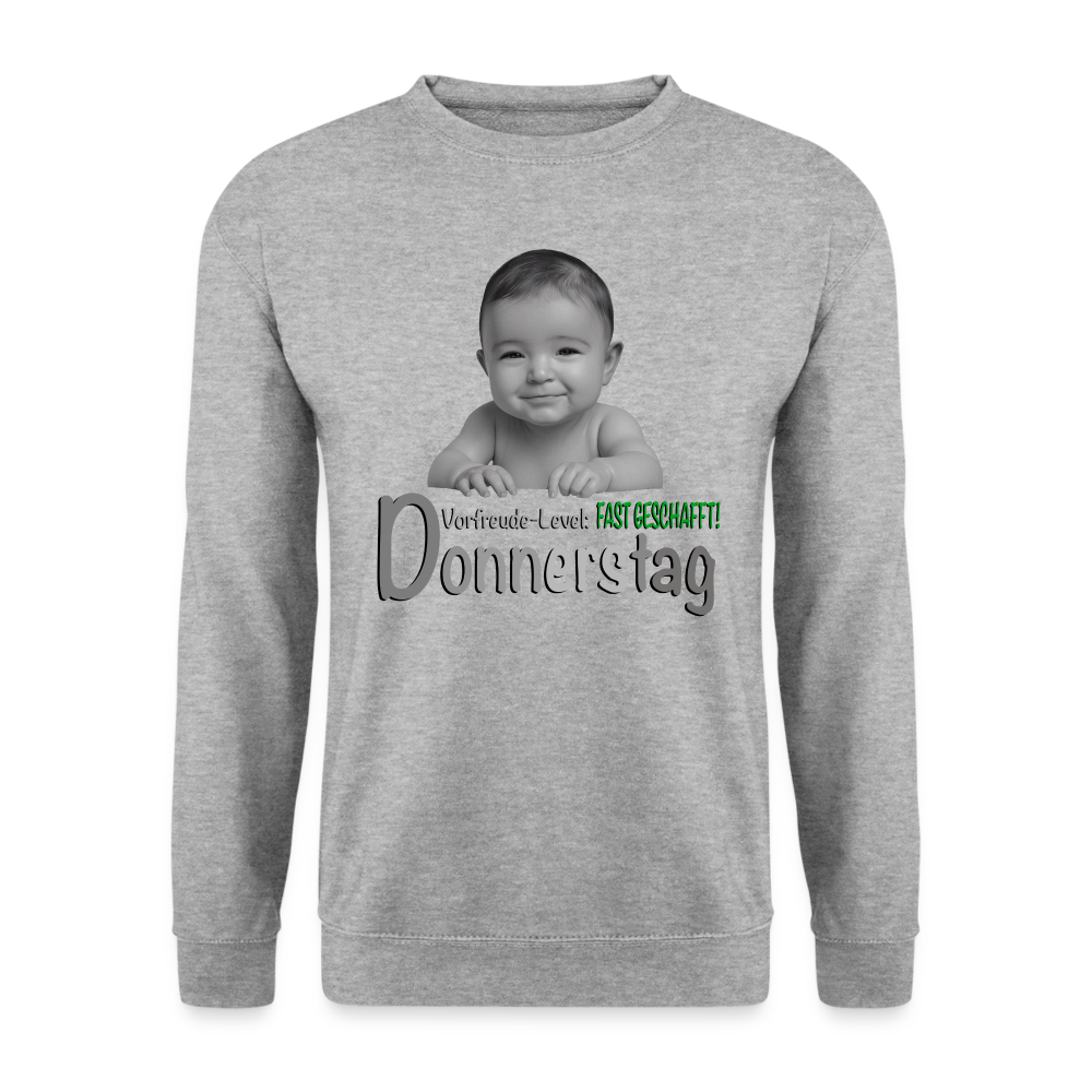 Donnerstag - Vorfreude-Level - Pulli - Weißgrau meliert
