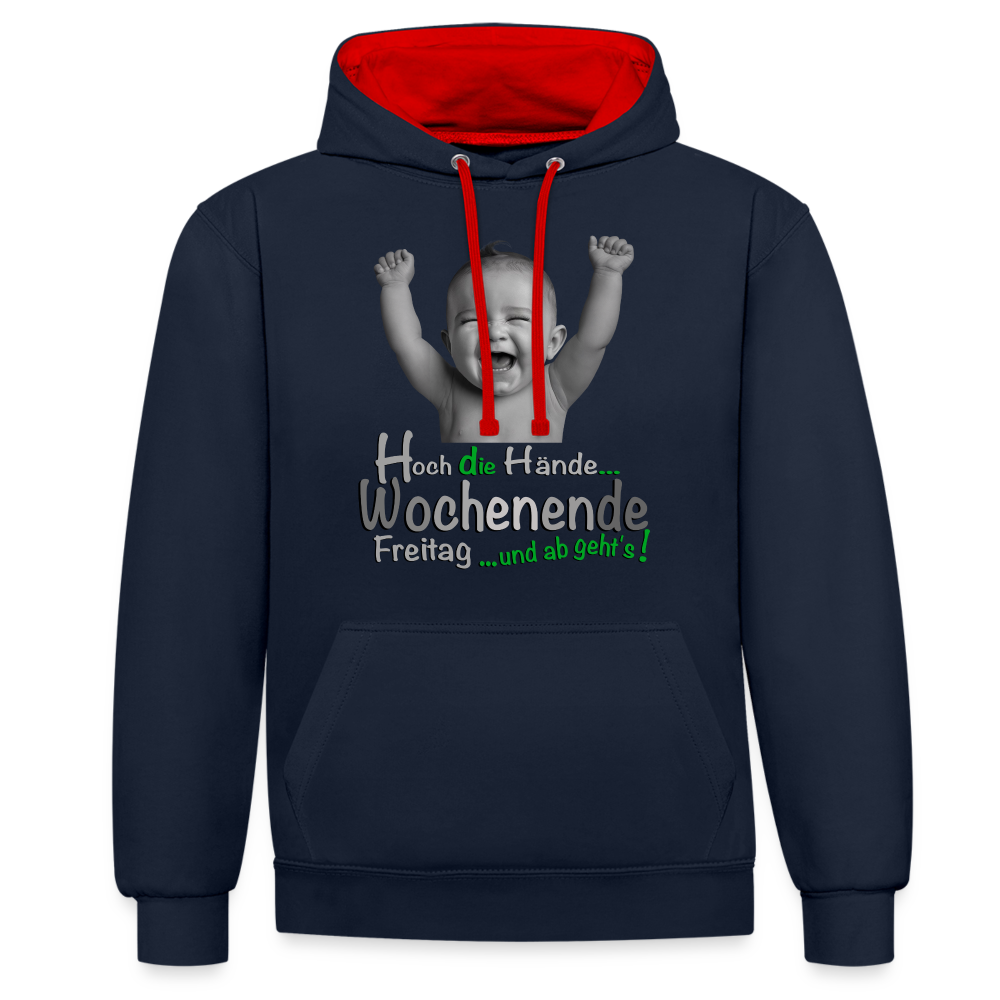 Hoch die Hände Wochenende Hoodie - Navy/Rot