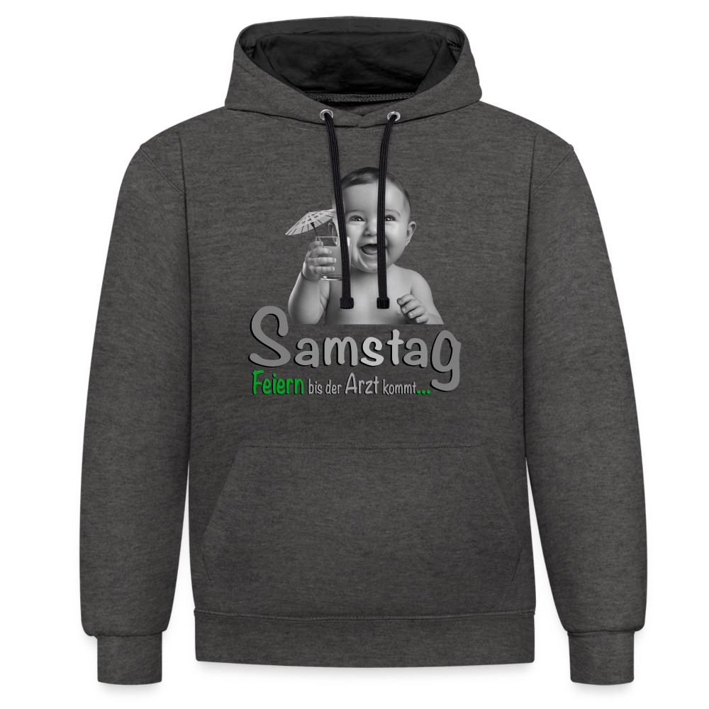 Feiern bis der Arzt kommt - Samstag Hoodie - Anthrazit/Schwarz