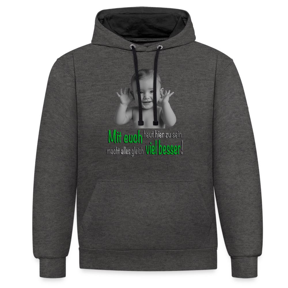Mit euch viel besser 2 Color Hoodie - Anthrazit/Schwarz