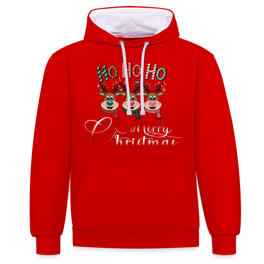 Merry Christmas Hoodie - Rot/Weiß