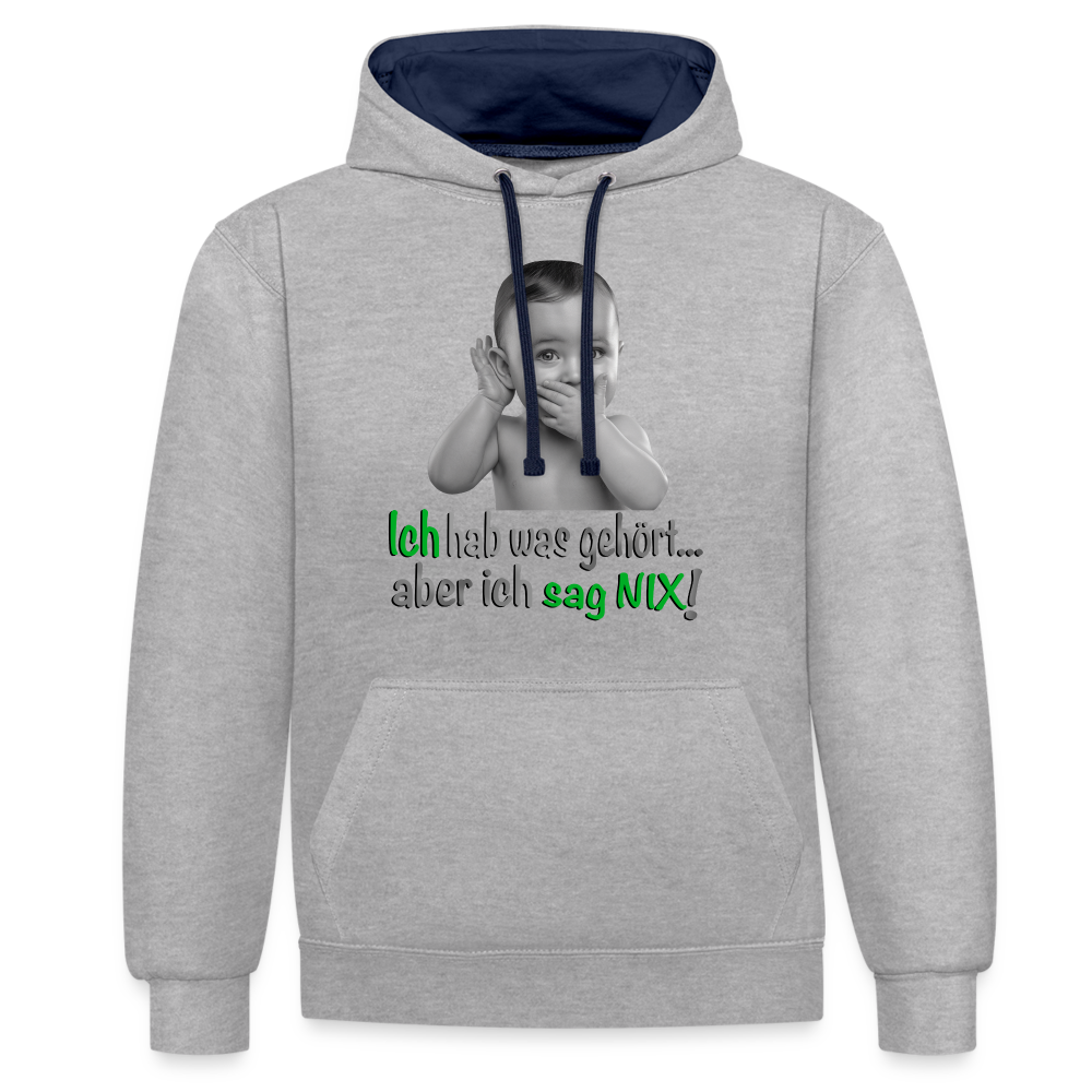 Ich sag NIX - Hoodie - Grau meliert/Navy