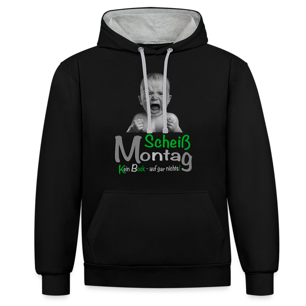Montag ist ätzend Hoodie - Schwarz/Grau meliert