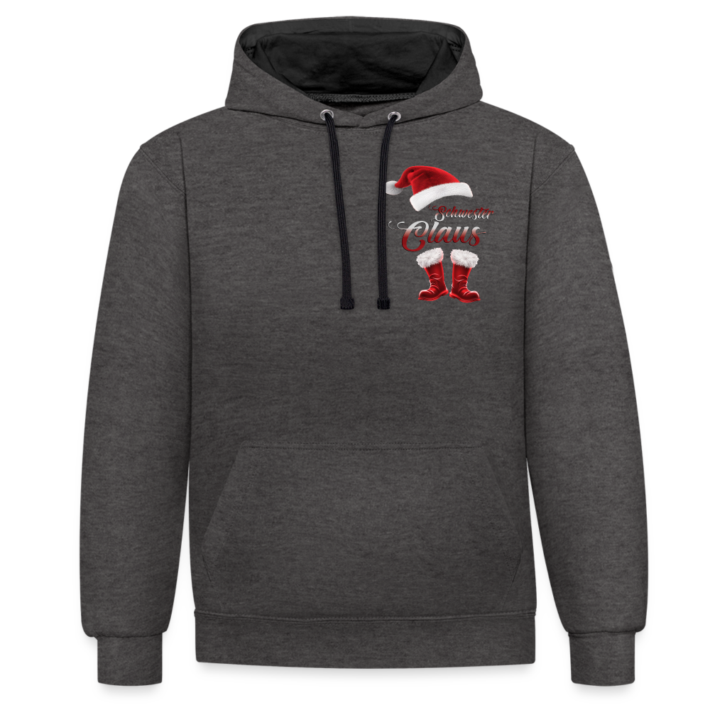 Schwester Claus 2 Color Hoodie - Anthrazit/Schwarz