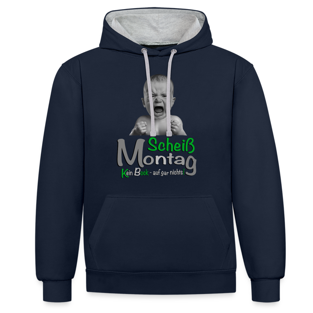 Montag ist ätzend Hoodie - Navy/Grau meliert