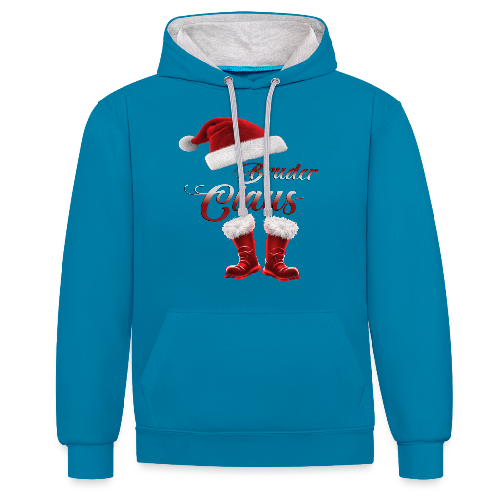 Bruder Claus Hoodie - Pfauenblau/Grau meliert