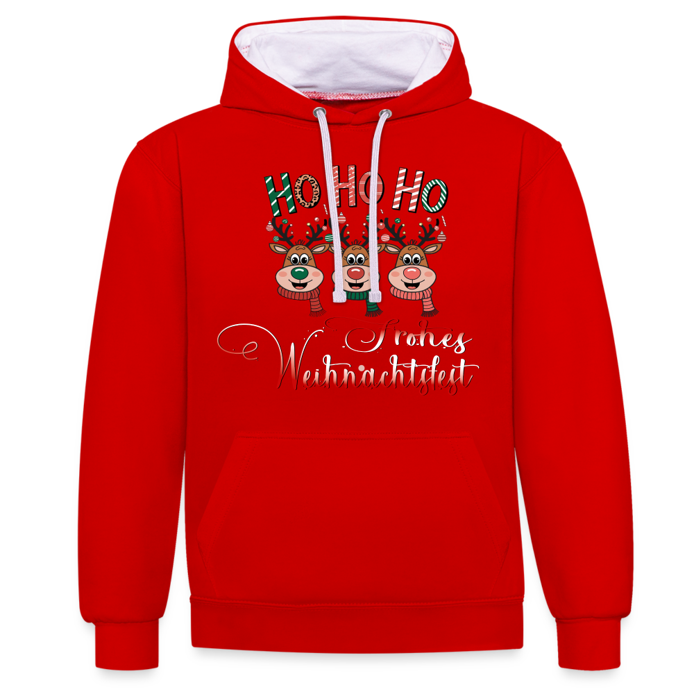 Frohes Fest Hoodie - Rot/Weiß