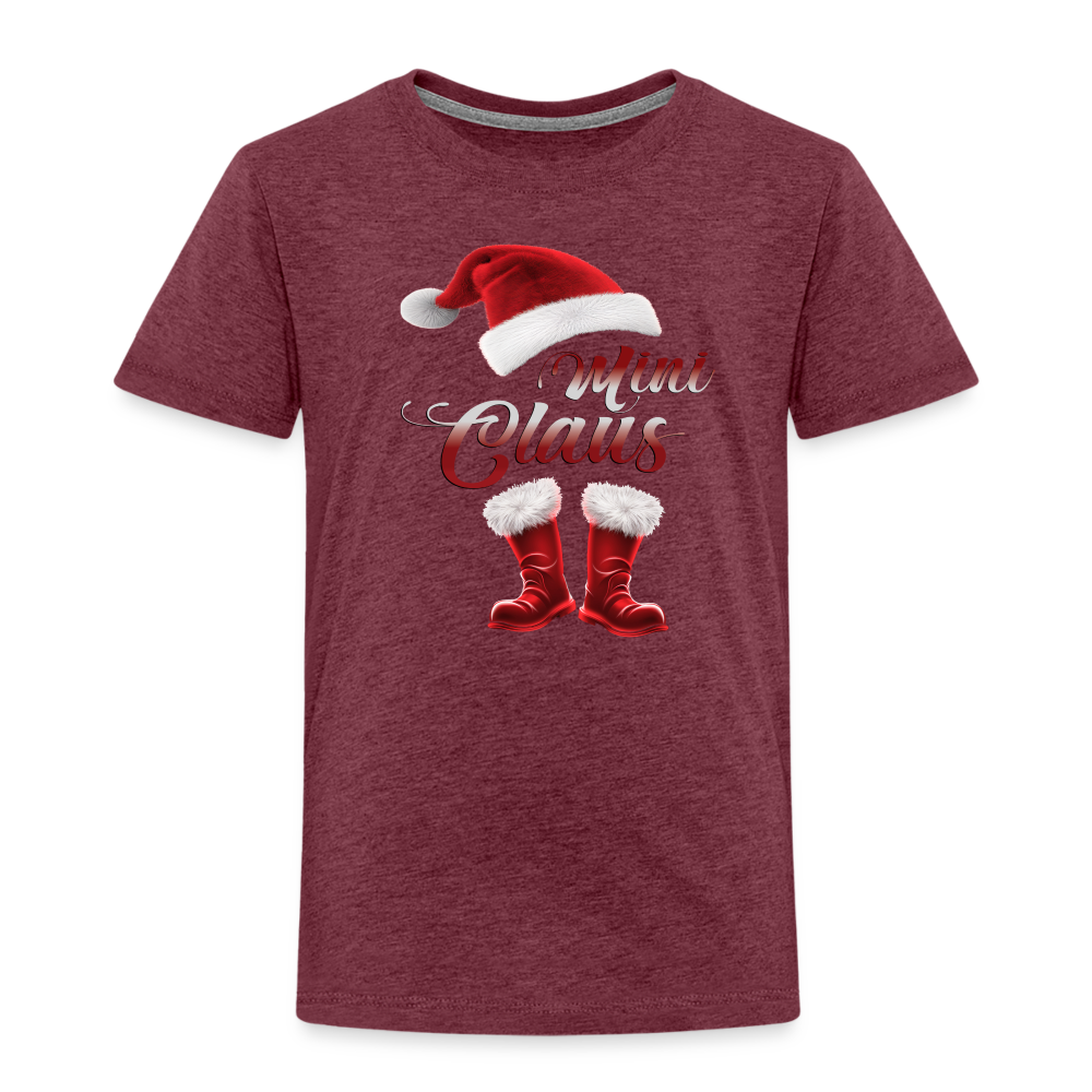 Mini Claus Kinder T-Shirt - Bordeauxrot meliert