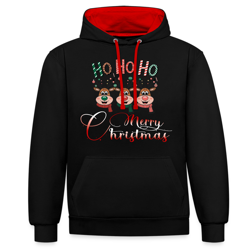 Merry Christmas Hoodie - Schwarz/Rot