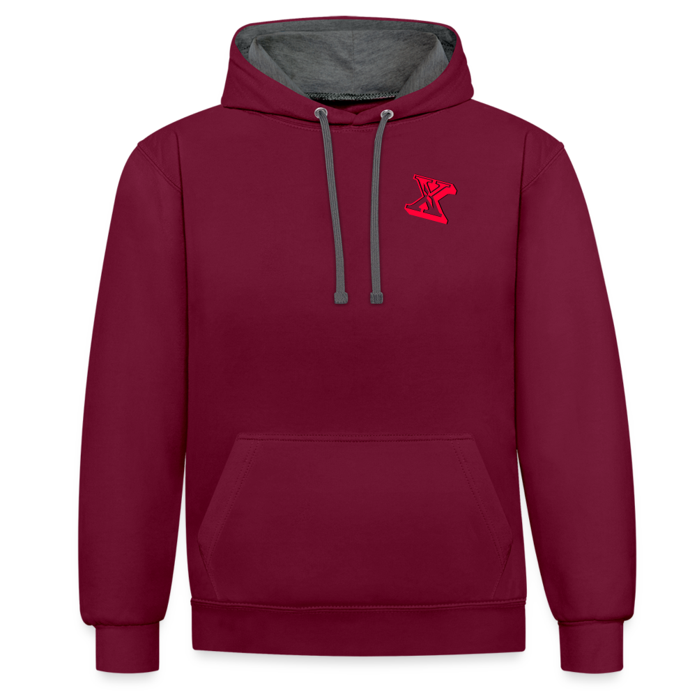 Cooler Freizeit Hoodie - Weinrot/Anthrazit