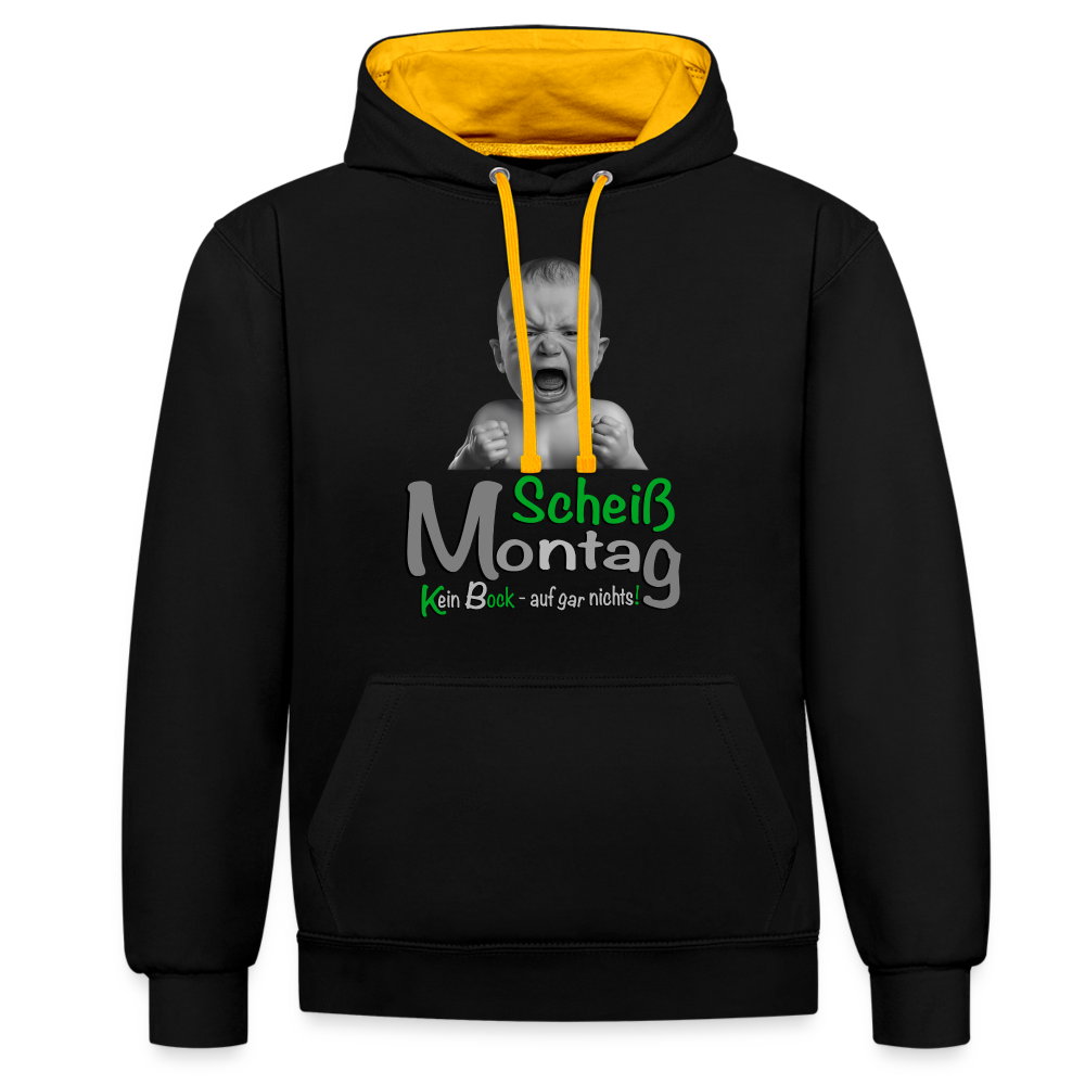 Montag ist ätzend Hoodie - Schwarz/Gold