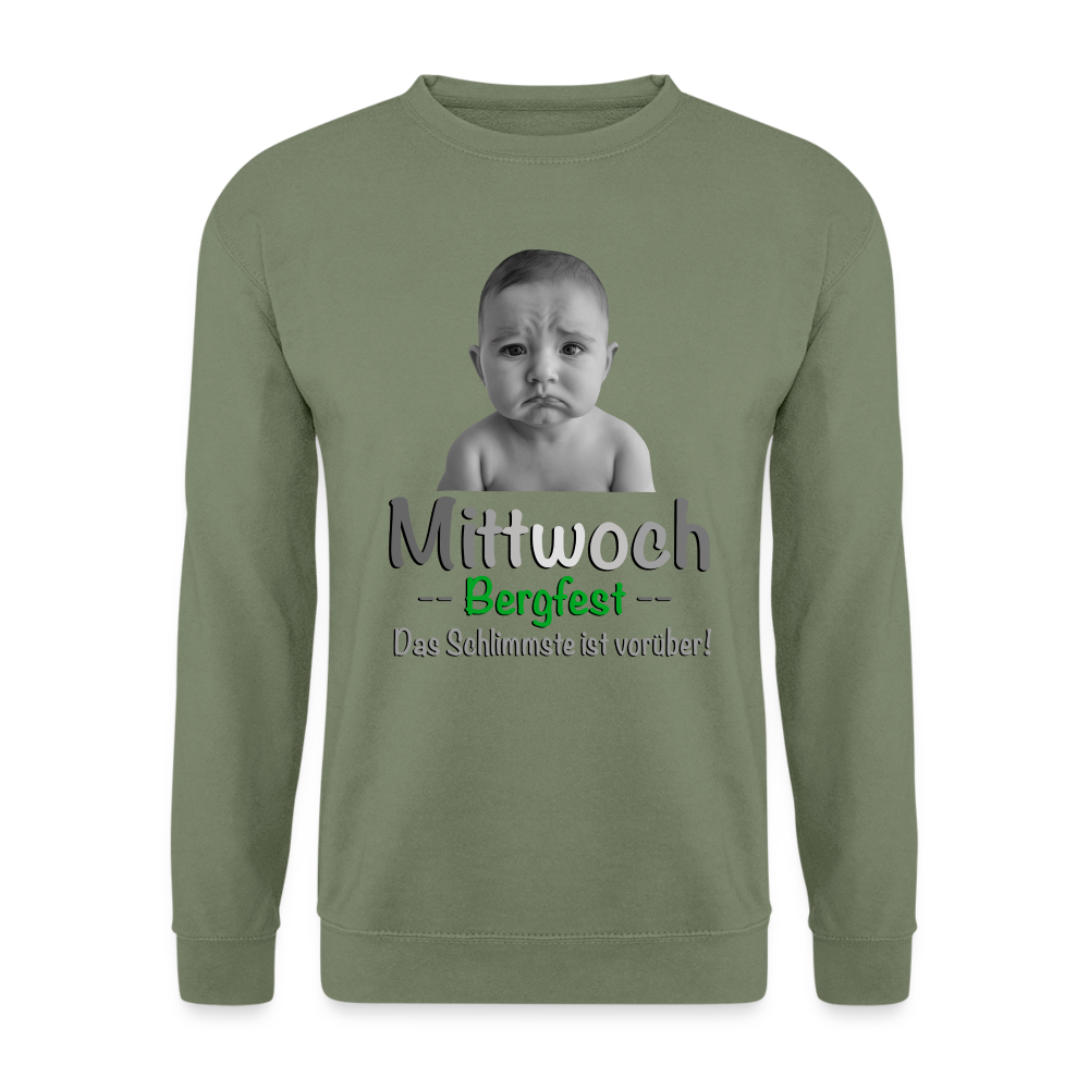 Mittwoch endlich Bergfest Pulli - Armeegrün