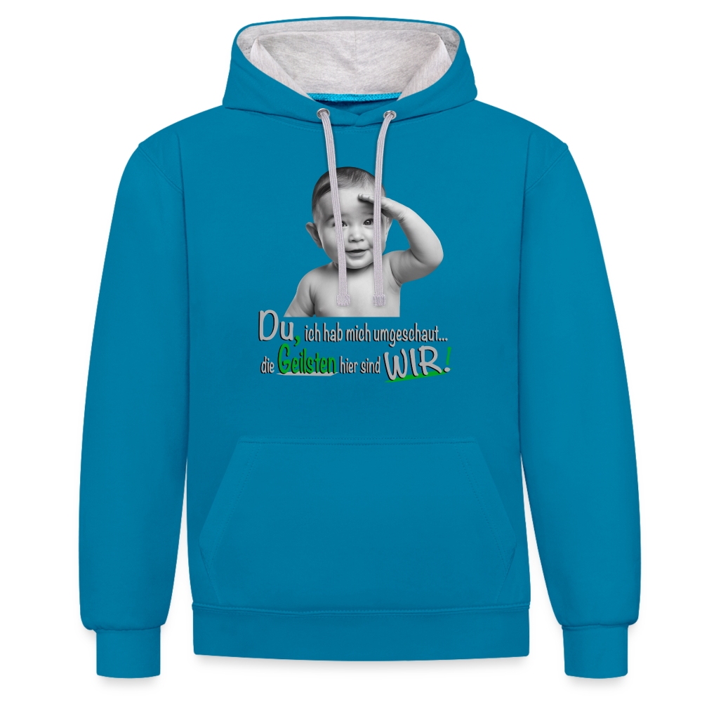 Alles richtig gemacht - Premium Hoodie 😉 - Pfauenblau/Grau meliert