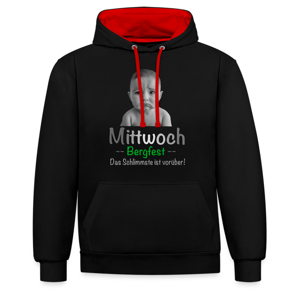 Mittwoch, endlich Bergfest - Hoodie - Schwarz/Rot