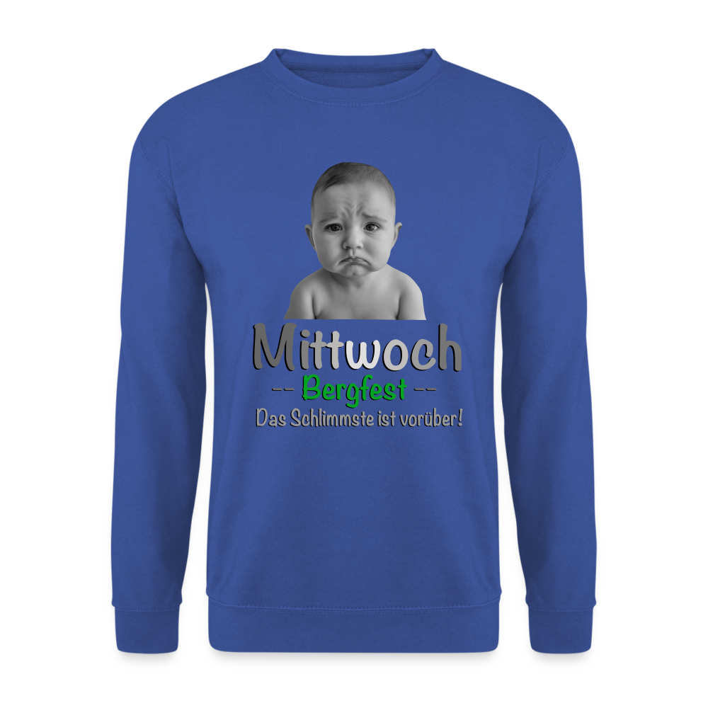 Mittwoch endlich Bergfest Pulli - Royalblau