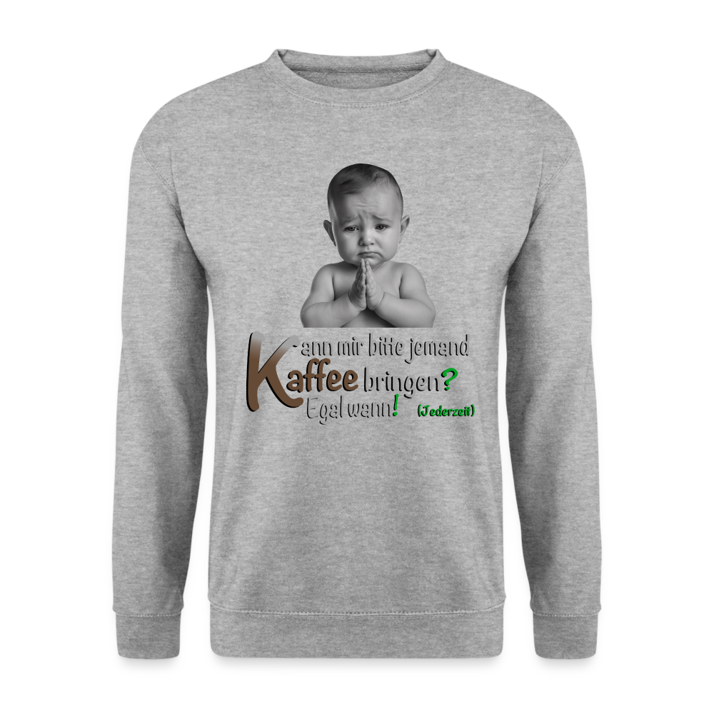Der Pulli für kostenlosen Kaffee - Weißgrau meliert