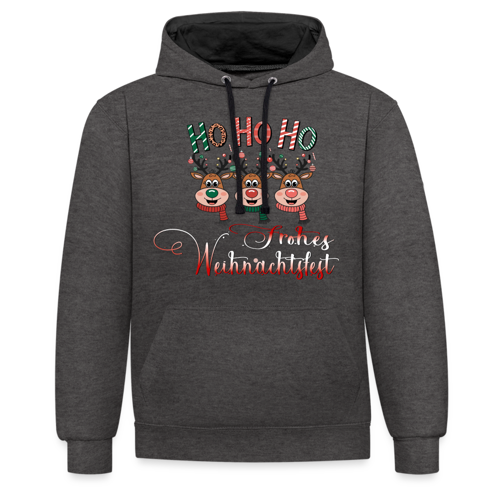 Frohes Fest Hoodie - Anthrazit/Schwarz