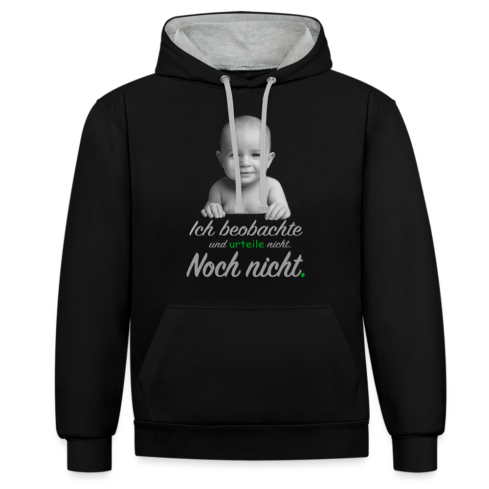 Ich beobachte nicht - Premium Hoodie đ - Schwarz/Grau meliert
