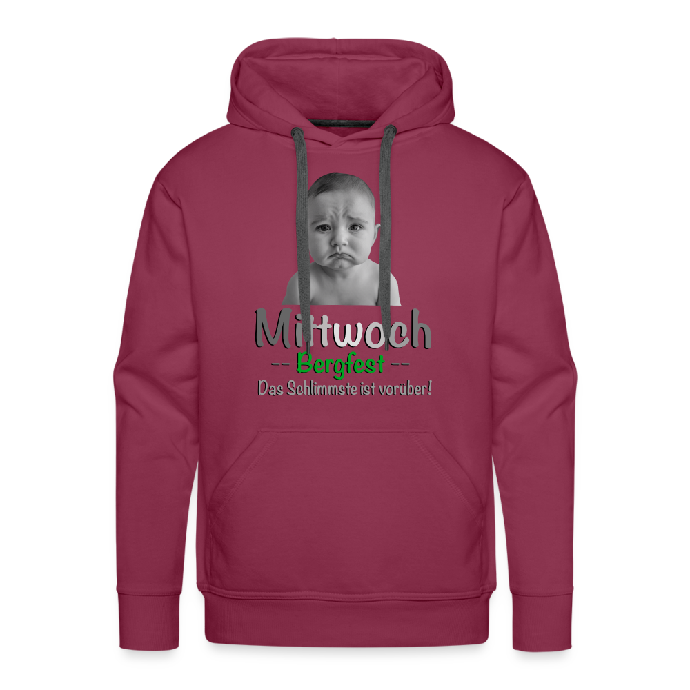 Mittwoch endlich Bergfest Hoodie - Bordeaux